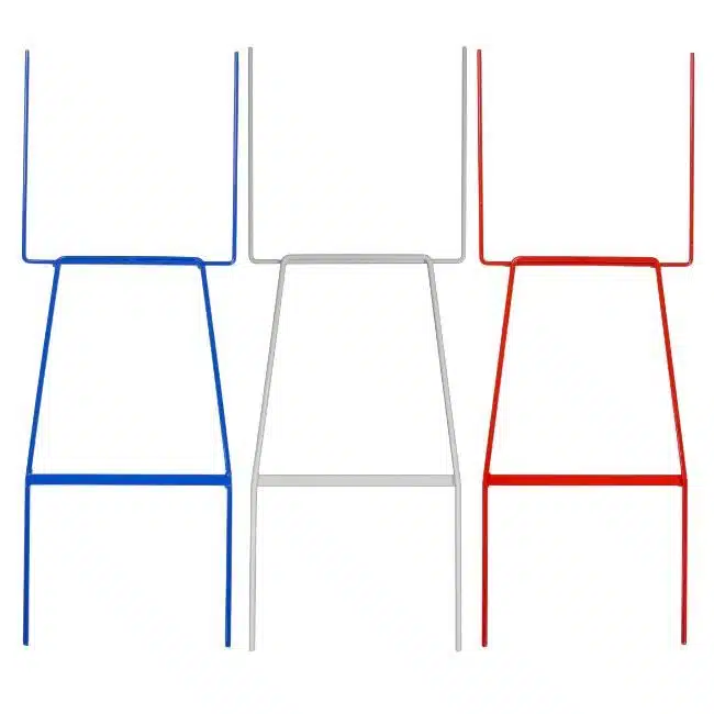 wire stakes blue white and red