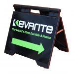 evarite sign a-frame black right pointing arrow photo